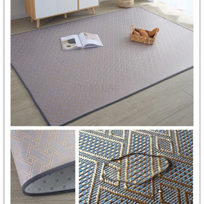 Estera de verano, tatami japonés, alfombra para gatear, sala de estar, dormitorio, balcón, suelo de mimbre, estera de ratán para el hogar, estera de ocio