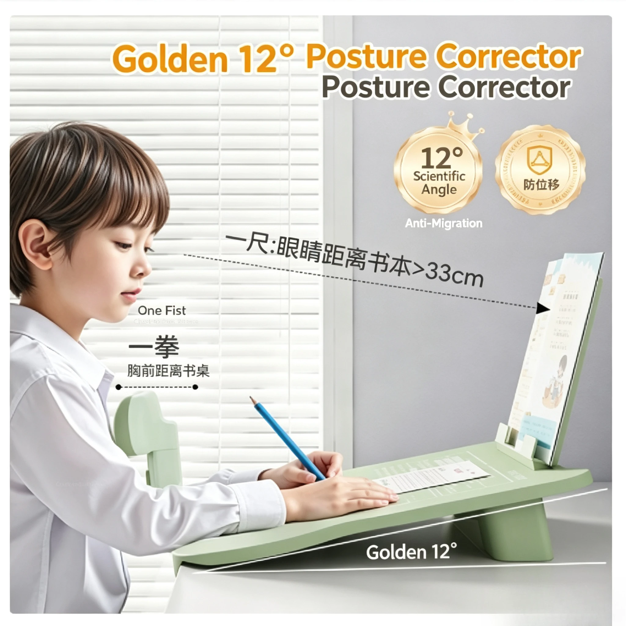 Kids Posture Corrector Desktop Anti-bend Design Home Study Classroom Campus Use