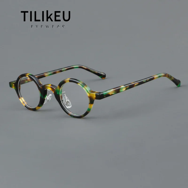 

Fashion Korean Small Round Frame Acetate Tortoiseshell Eyeglasses Men Women Vintage Circle Eyewear Prescription Glasses Frame