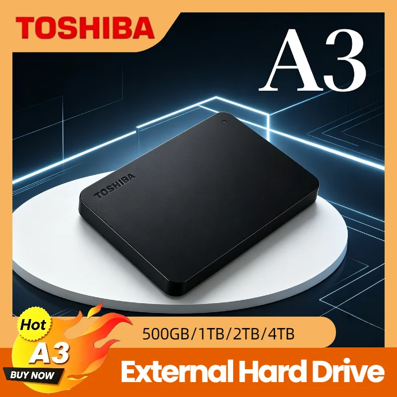 

100%Original Toshiba A3 Canvio Basics Portable HDD 500GB 1TB 2TB USB 3.2 Gen 1 Ultra Fast Transfer for Windows Mac Ultra