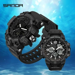 Sanda 6030 942 Luxus digitale Liebhaber Uhren Mode Silikon wasserdichte Uhr Sport elektronische Paar Armbanduhr für Männer Frauen