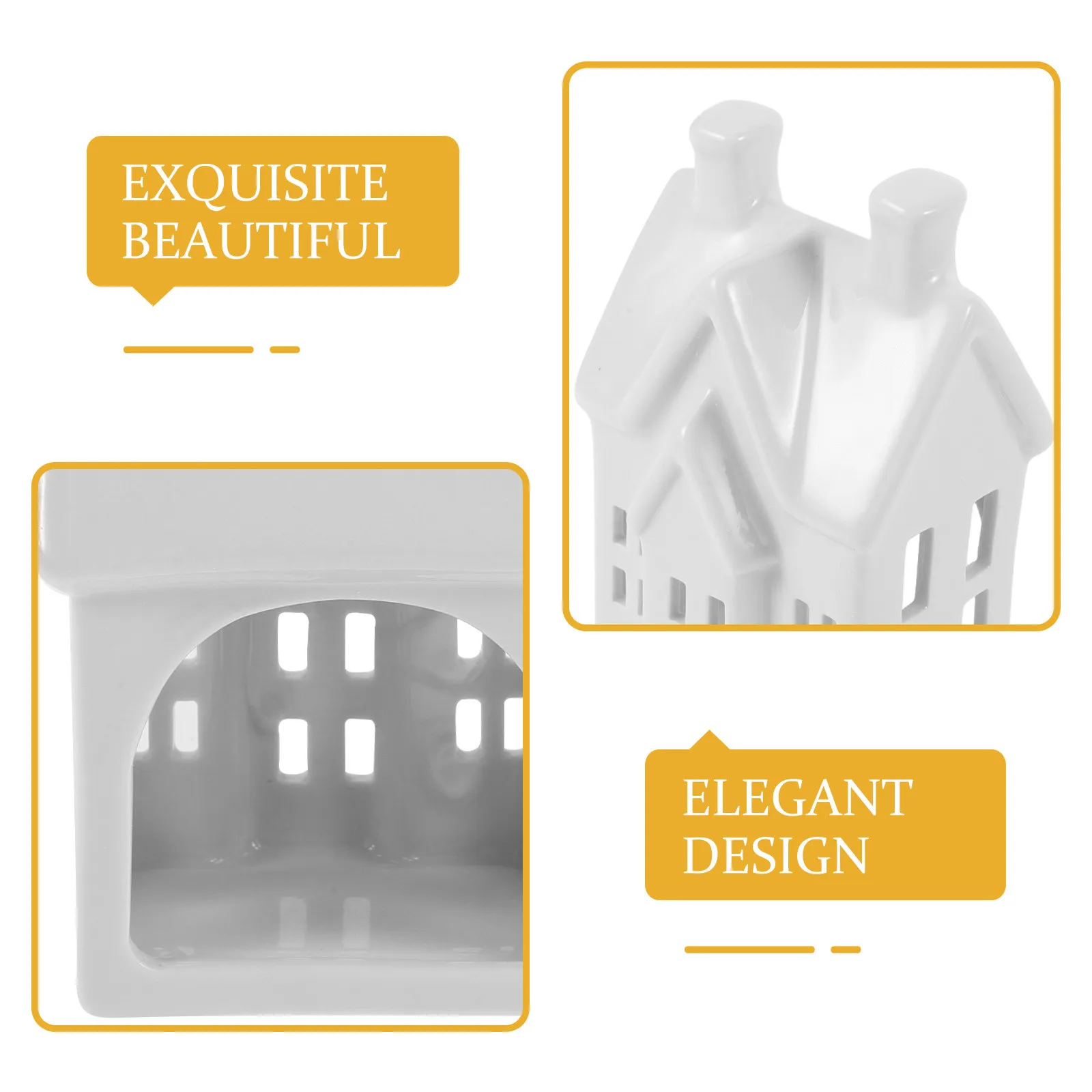 Ceramic Shaped Tealight Holder Hollowed Design Decorative Stand Farmhouse Holiday Decor Candles Holders