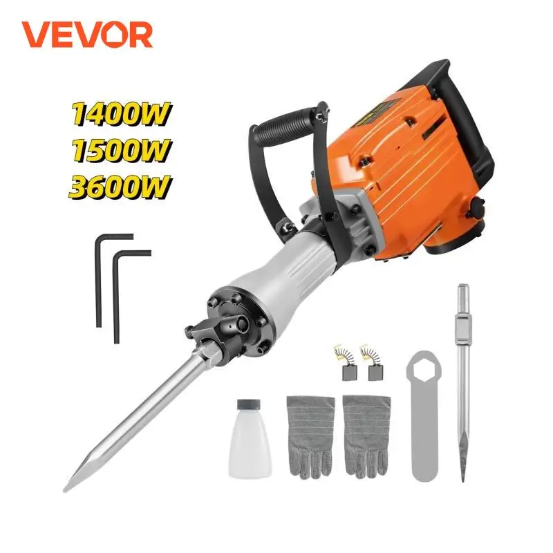 VEVOR 1400W 1500W 3600W martinetto demolitore martello rotante multifunzionale martello elettrico per calcestruzzo demolitore trapano a percussione