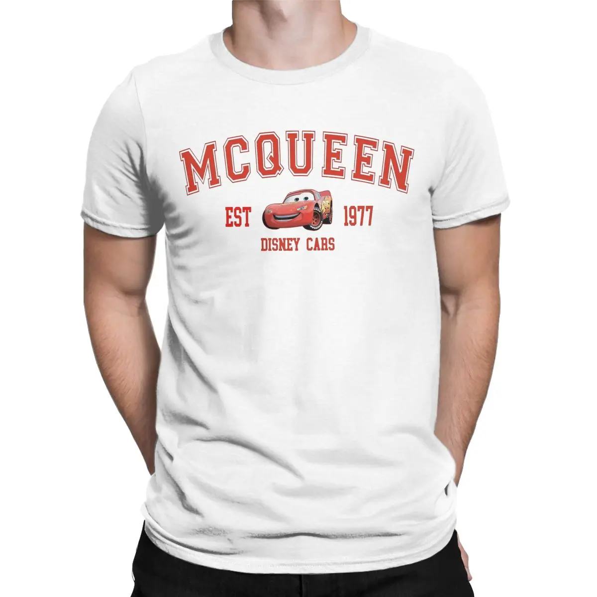 Racing Red Cars Fastest Mcqueen T-Shirts Men Funny 100% Cotton Tees O Neck Short Sleeve T Shirt Graphic Clothes