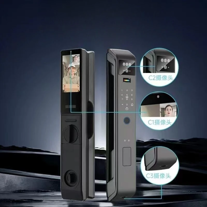 Oriental 3D facial recognition intelligent anti-theft electronic door lock triple camera dual power monitoring home password loc