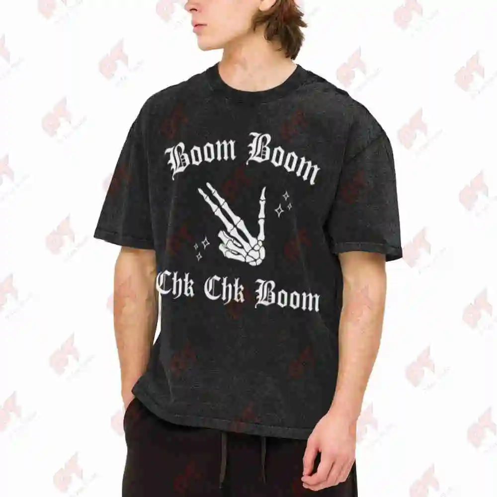 SKZ Ate Dominate World Tour Chk Boom Vintage Washed Tee Pure Cotton T-Shirt