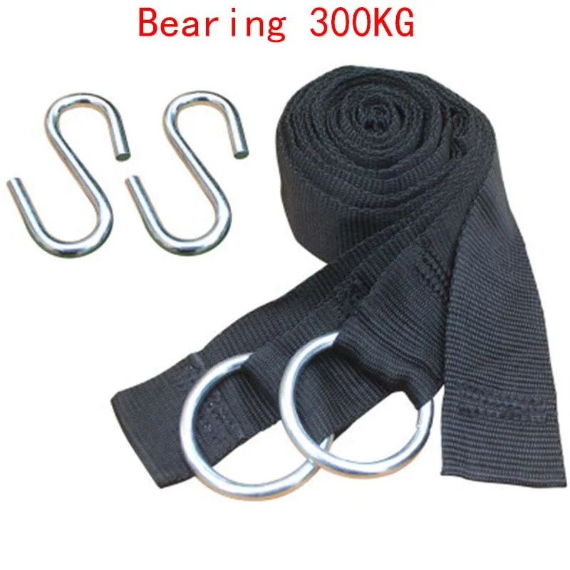 Heavy Duty Nylon Carabiner Clip Hammock Straps with Loops Set Holds 300KG Tree Swing Straps for Outdoor Camping Gear Accessories