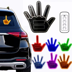 Funny Gift For Men Gesture Light Car Gadgets LED Hand Sign Car Interior Ornaments Middle Finger Light Luminous Hand For Vehicle