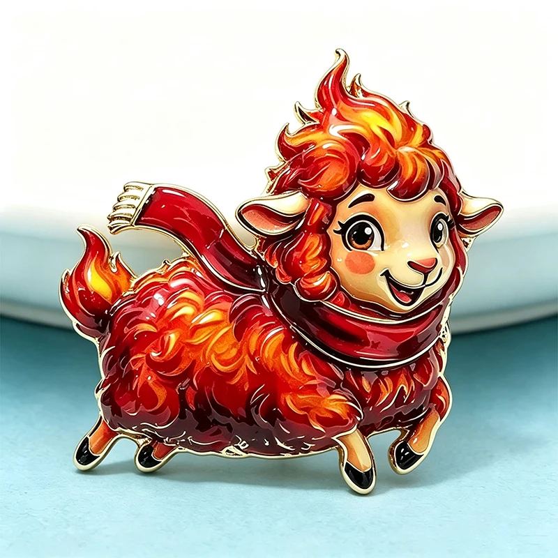 Wuli&baby Wear Scarf Sheep Brooches For Women Me Unisex New Year Happy Goat Lamb Animal Party Brooch Pins Gifts