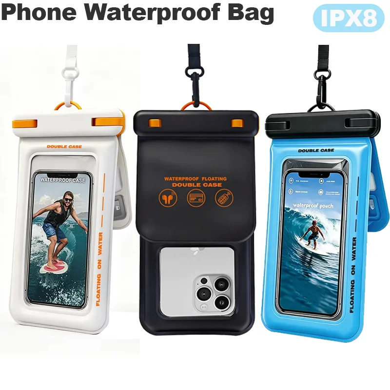 Swimming Waterproof Dry Bag Touch Screen Phone Pouch Outdoor Storage Bag Waterproof Bag Set Rafting Surfboard Kayak Trekking