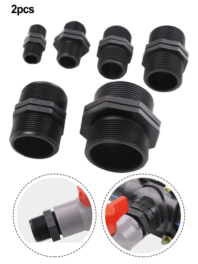 

IBC PP Tank Bushing Threaded Fitting Flange Connection 2x External Threads Male Screw Mouth Ball Valve Pipe Joint Replacement