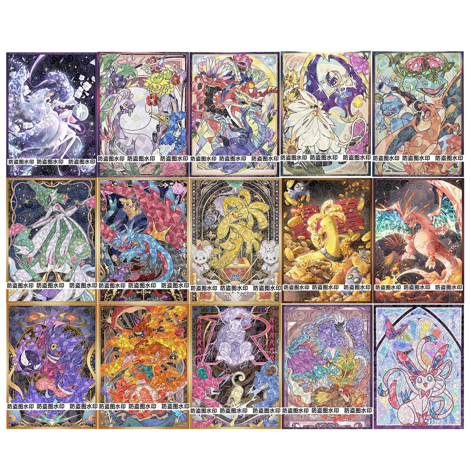 

60 шт./компл. Diy Ptcg Gholdengo Roaring Moon Card Sleeves Ws Opcg Ptcg Gardevoir Lugia Color Flash Card Защитный чехол Подарочные игрушки