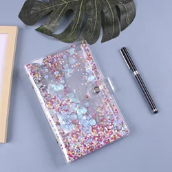 A6 Soft PVC 6 Rings Binder Cover Clear Budget Binder Cute A6 6-Hole Planner Binder Cover