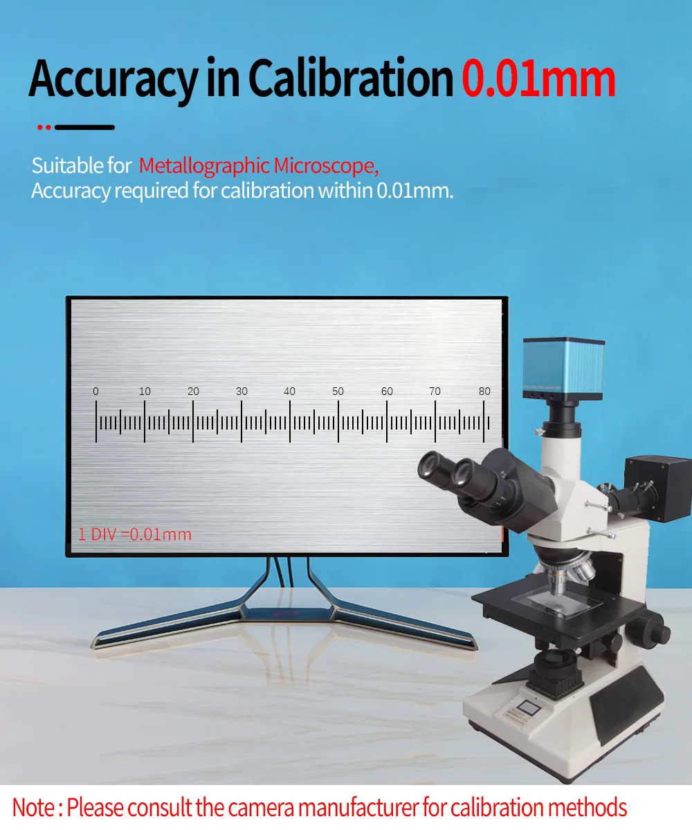 0.1-0.01mm Optical Glass Microscope Calibration Slides Reticle Ruler Microscope Stage Micrometer for Eyepieces Measurement