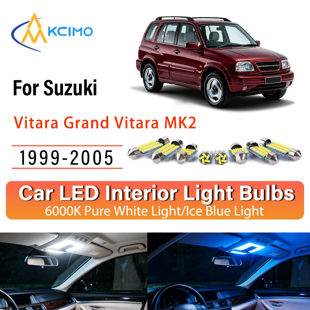 

LED Kit For Suzuki Vitara Grand Vitara MK2 1999-2005 Interior Lights, Super Bright Easy Install Atmosphere Lamp Ice Blue White