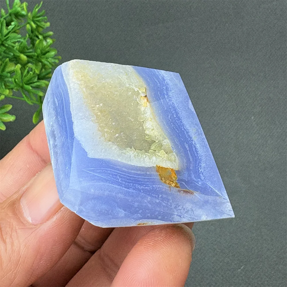 Natural Blue Lace Agate Crystal Polyhedron with Cavities - Unique Home Decoration Perfect for Adding a Touch of Nature