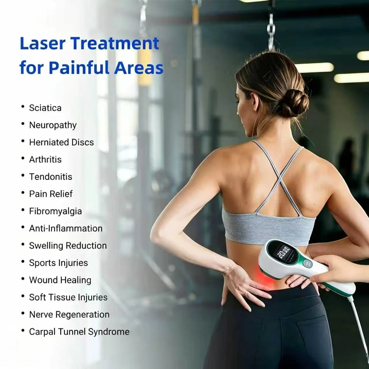 LLLT Cold Laser Therapy Device 880mW Portable for Body Pain Relief Back Neck Shoulder Leg Ankle Waist Massager