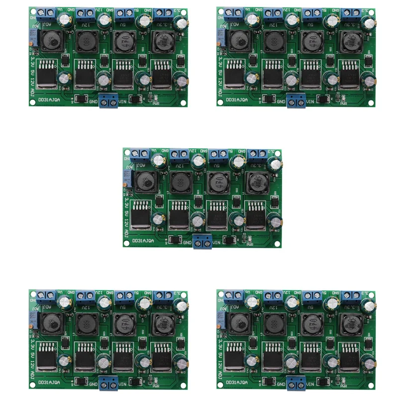 B92B-5X 3A 4 Channels Multiple Switching Power Supply Module 3.3V 5V 12V ADJ Output DC DC Step-Down Buck Converter Board