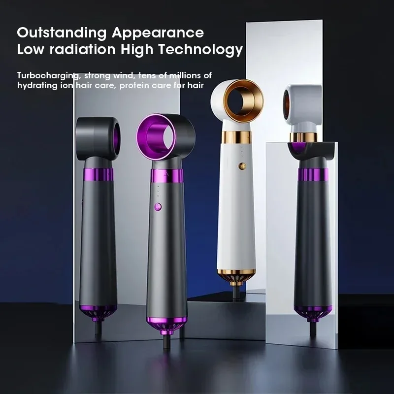 Negative Ion 5-in-1 Hair Dryer Styler Straightener Curler Fast Drying Strong Wind 110V/220V for Home Travel Salon