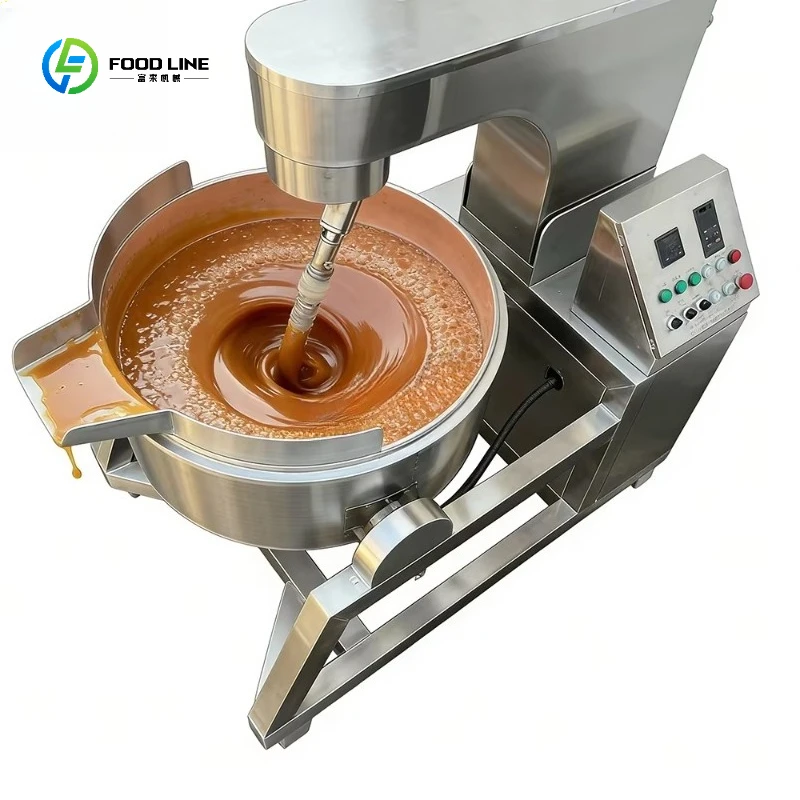 Automatic Gas Copper Cooking Kettle with Planetary Mixer, Industrial Candy Sugar Cooking Pot for Jam, Syrup, Caramel Customized