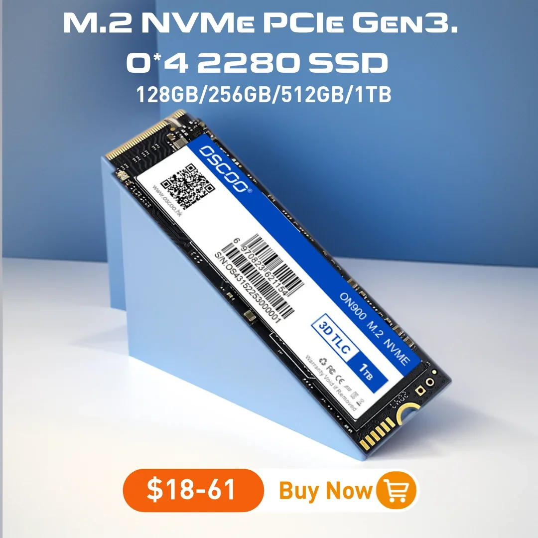 OSCOO M.2 NVMe PCIe Gen3.0*4 2280 Solid State Drive 3D TLC Nand Flash Up To 2100MB/s Computer SSD 1TB 512GB 256GB Hard Disk SSD