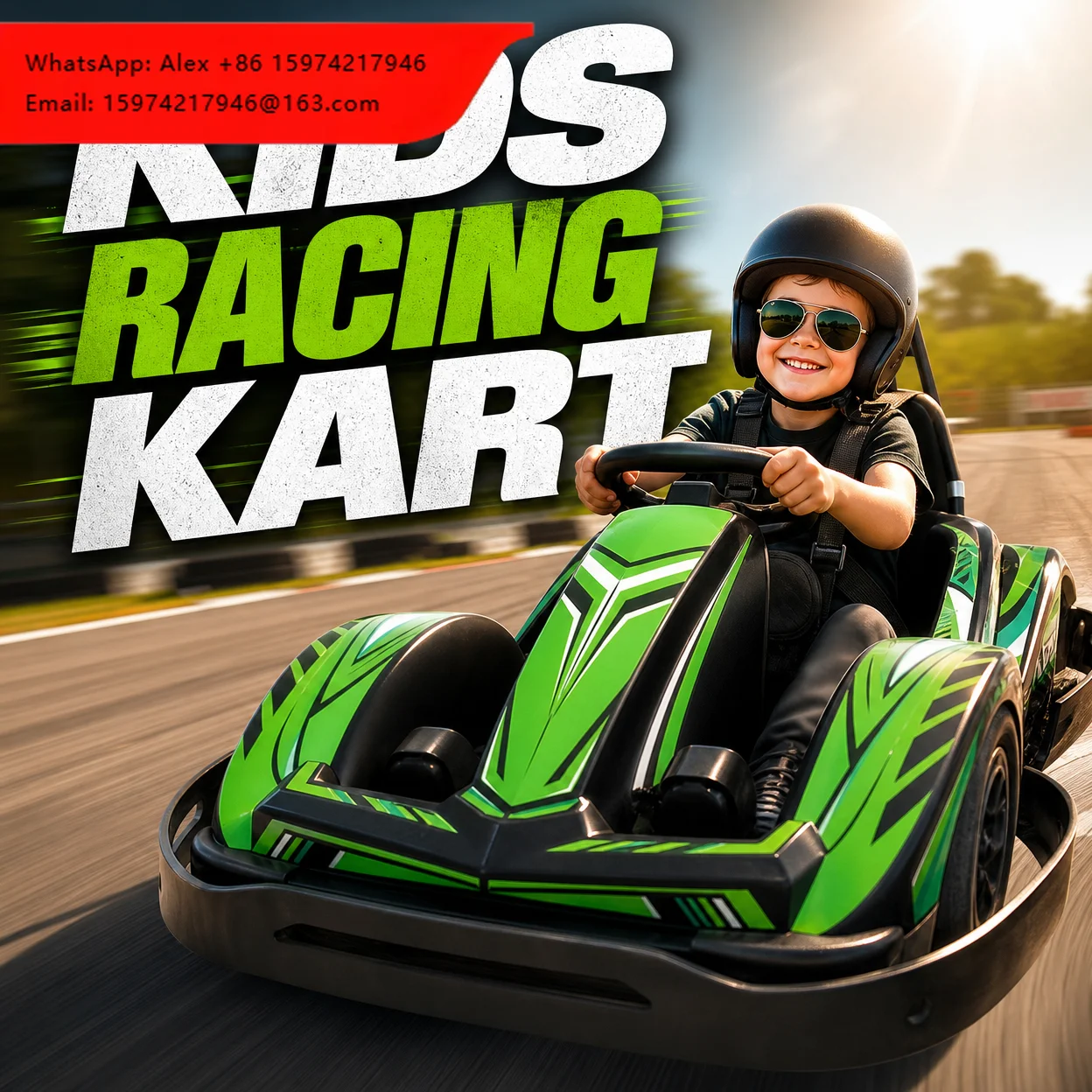 New Design Electric Go Kart Outdoor Track Racing Kart Child Exclusive Outdoor Amusement Park Entertainment Driving Kart
