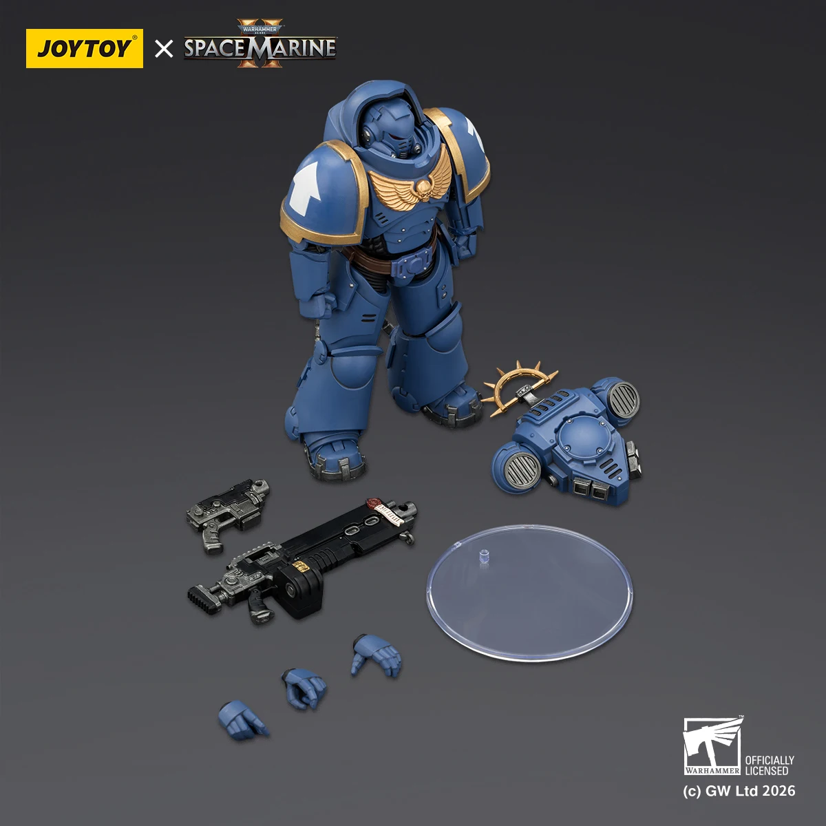 JOYTOY Warhammer 40K Miniatures Ultramarines Space Woves 1/18 Heavy Intercessor Bolt Rifle Pistol Gearticuleerde verzamelfiguur