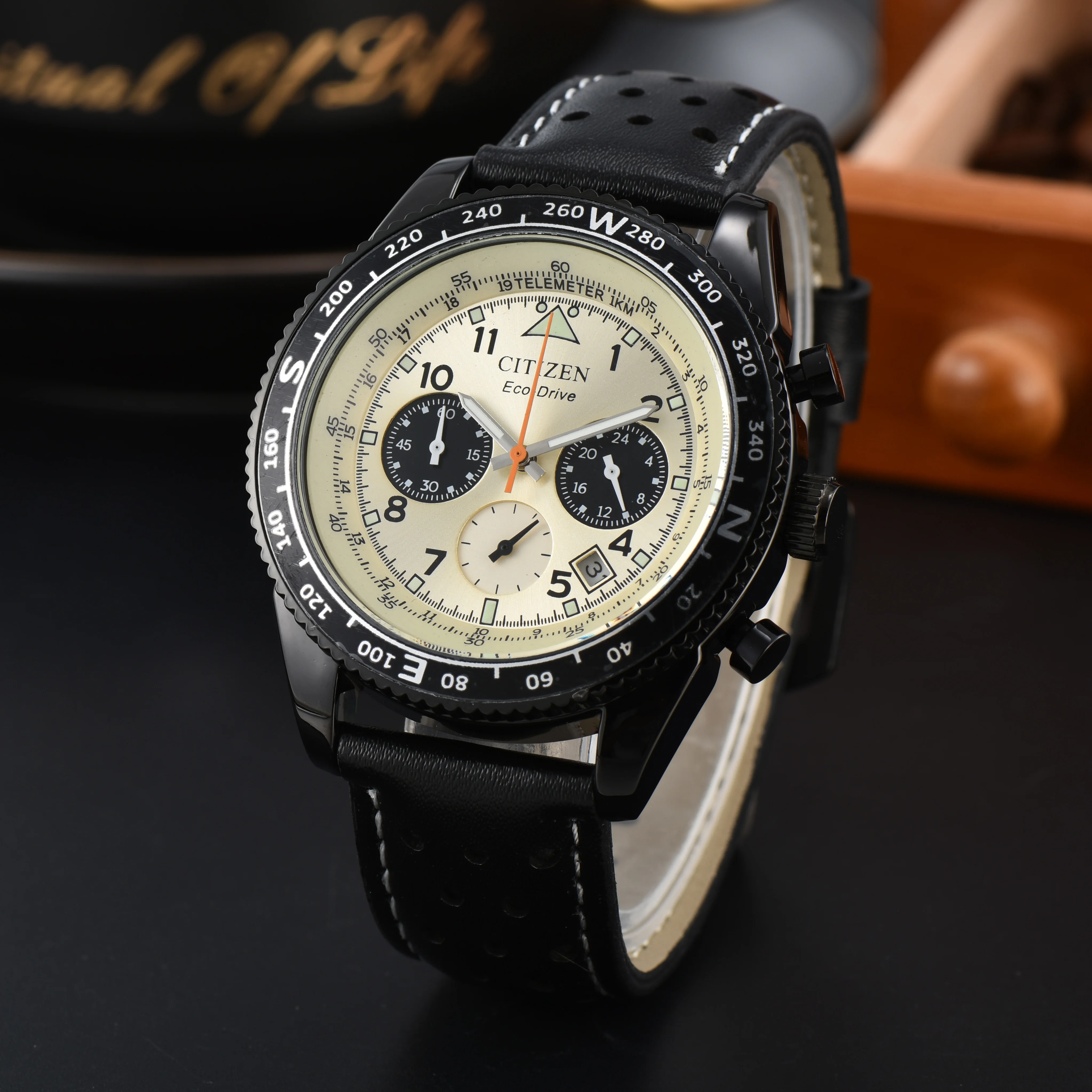 ساعة يد كوارتز من سلسلة Eco للرجال ، ساعة غوص رياضية ، حزام ، ضوء ليلي ، قرص أسود ، مجوهرات