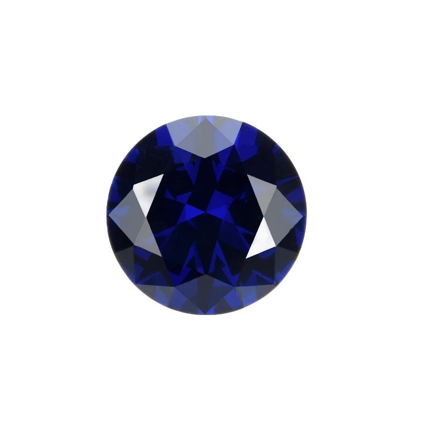Top Quality Blue Sapphire Stone Round Cut Test Mohs Hardness Gems for Jewelry Making/Collection/Display/Gift Precious Stones