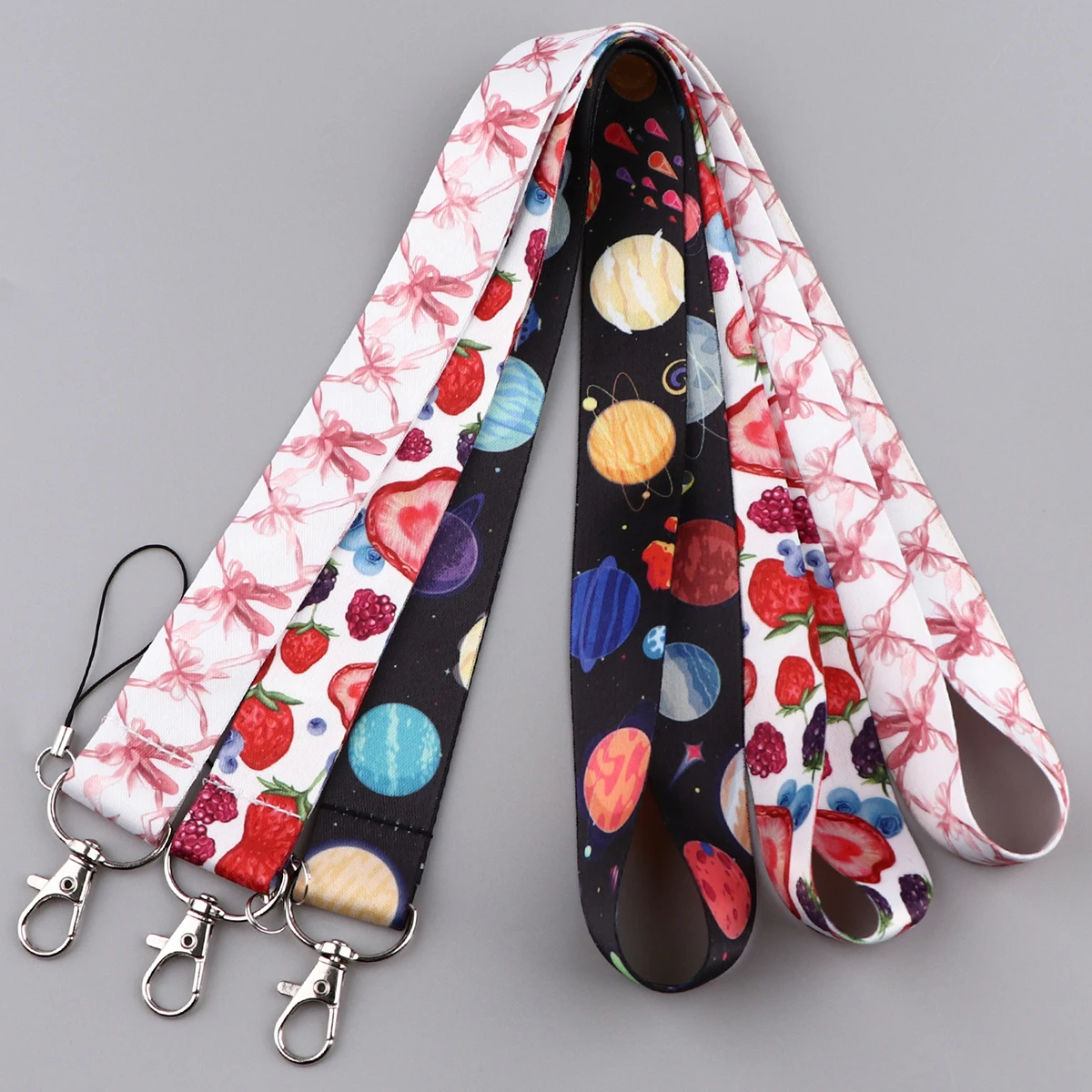 

Cute Fruits Strawberry Cell Phone Lanyard For Phone Straps Keychain Camera Strap ID Card Gym USB Hanging Rope Accessories Gifts