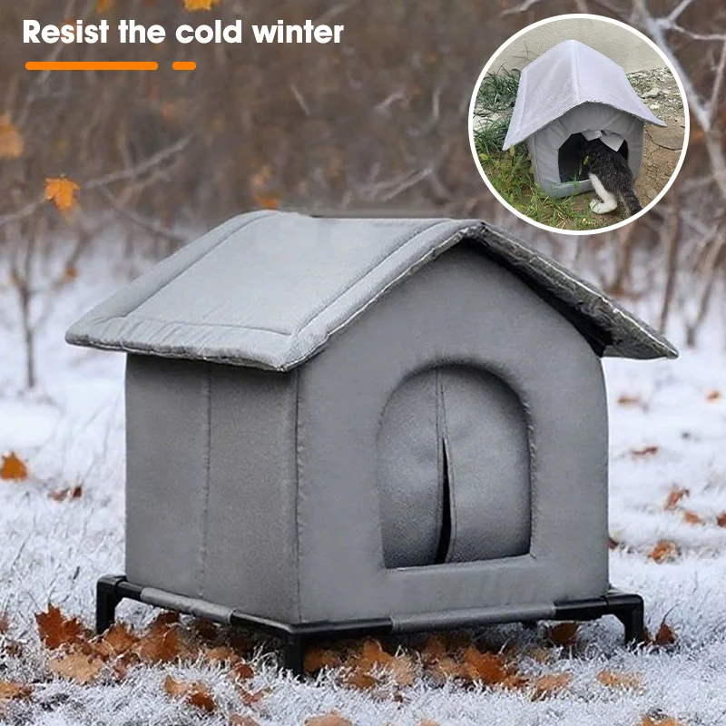 Waterproof Stray Cat House Outdoor Thickened Cat Nest Washable Foldable Pet Shelter Winter Warmth Pet House For Small Pet Supply view 3