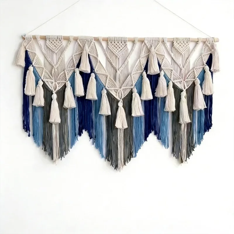 Hand-woven tapestries, fringed homestay and hotel pendants, home decoration cloud shoulder modeling, cotton rope art