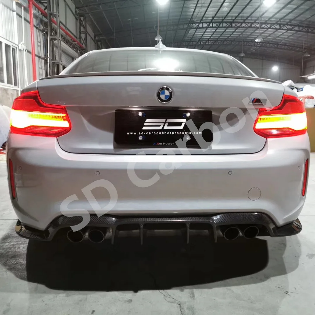 High Quality Dry Carbon Fiber Body Kit V style Rear Bumper Diffuser Lip For   M2 M2C