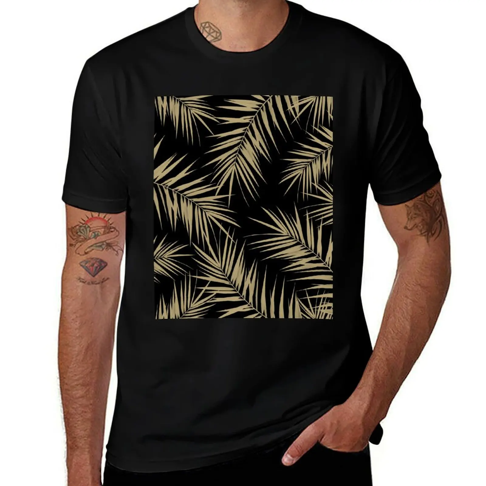

Palm Leaves Cali Finesse # 1 # золото # тропический # декор # Художественная футболка, футбольные футболки, забавные подарки, облегающие футболки для мужчин