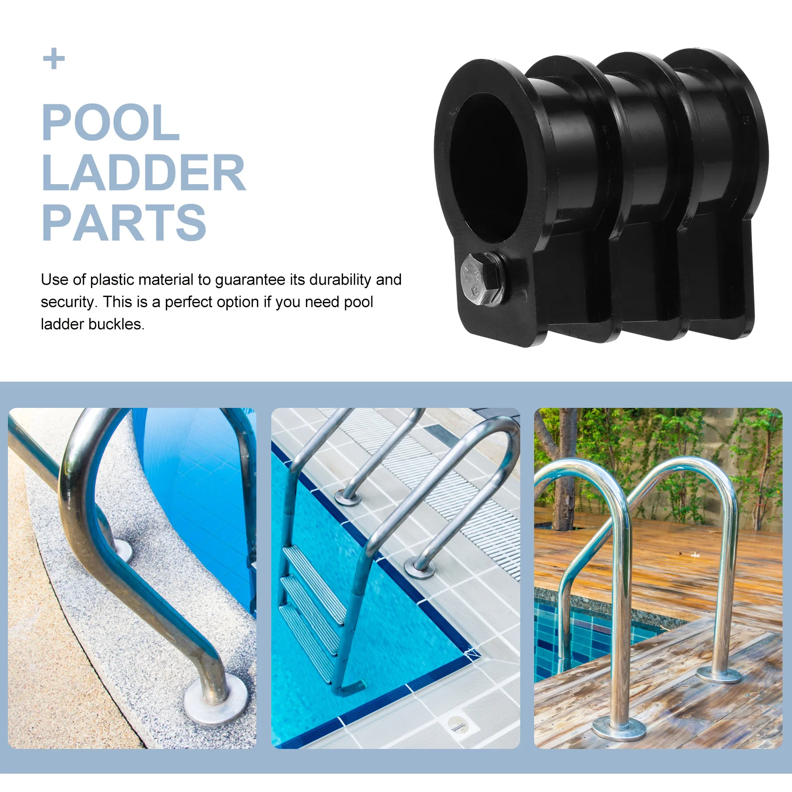 2 قطعة مشبك حمام السباحة حياة طويلة البلاستيك سلم استقرار آمنة بسيطة هيكل سلم استقرار مشبك