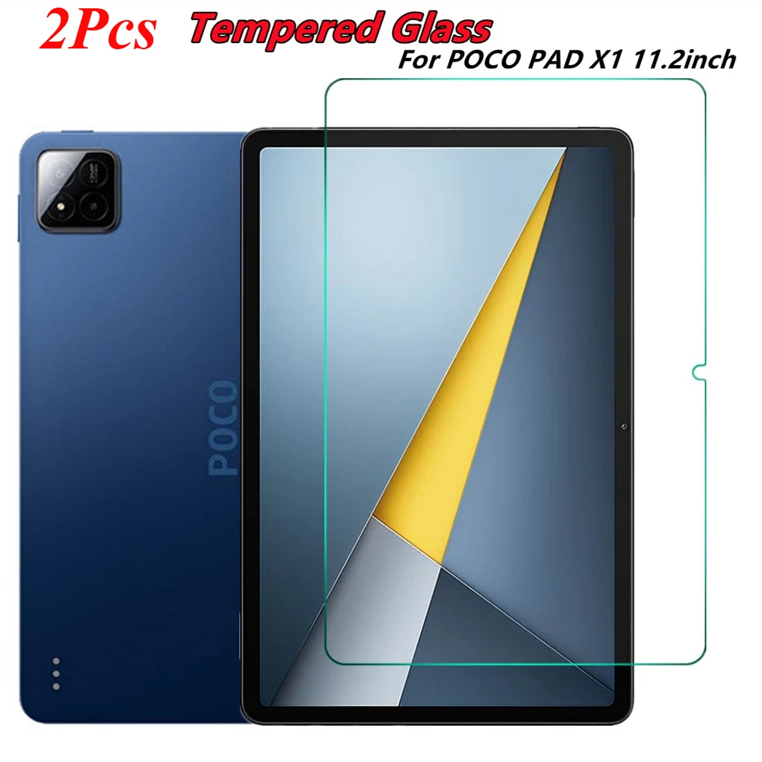 2Pcs Tempered Glass Screen Protector for Xiaomi Poco Pad X1 11.2 inch