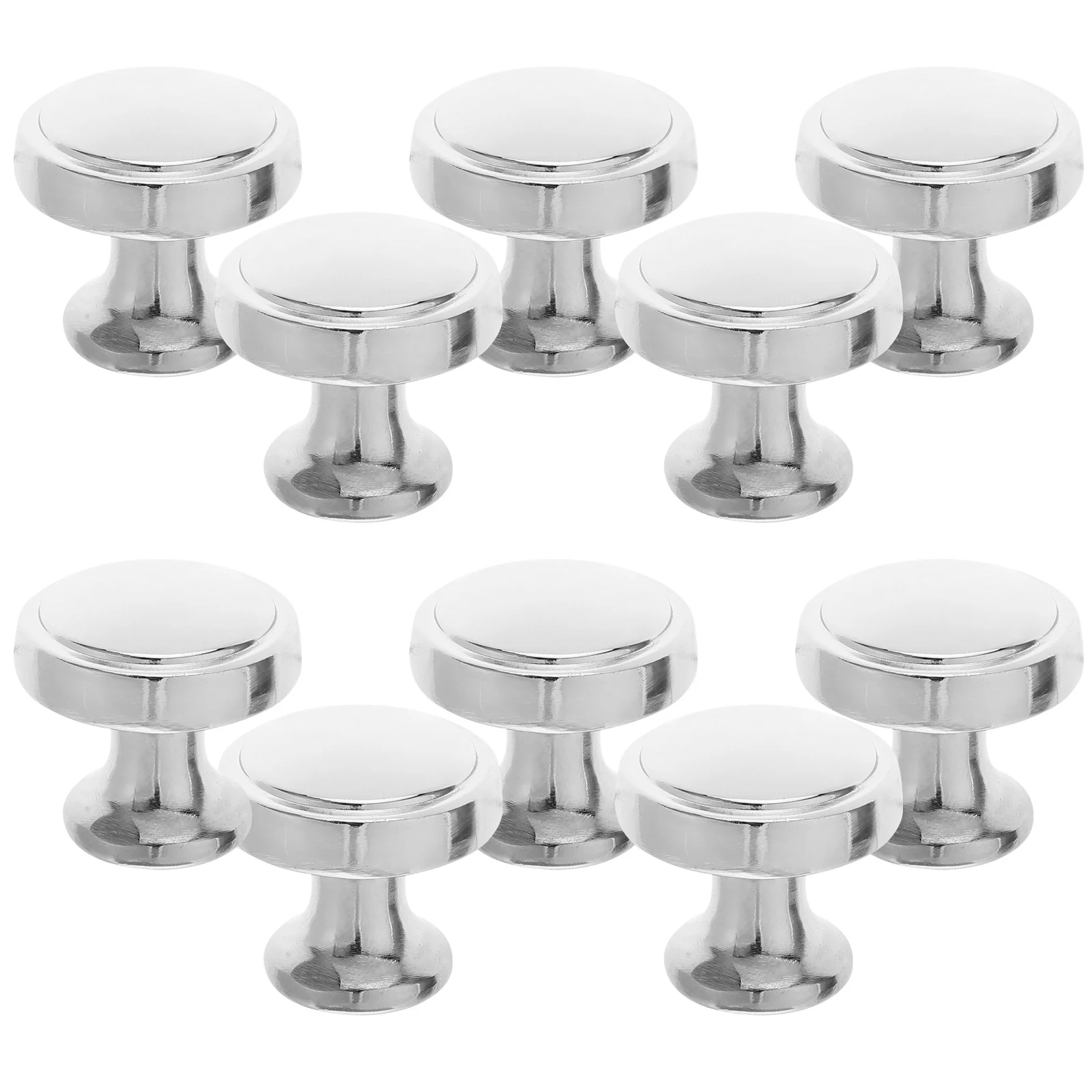 

10 Pcs Cabinet Handle Accessories Knobs Silver Round for Cabinets Kitchen Circular Dresser Drawer Pulls Aluminum Alloy Handles