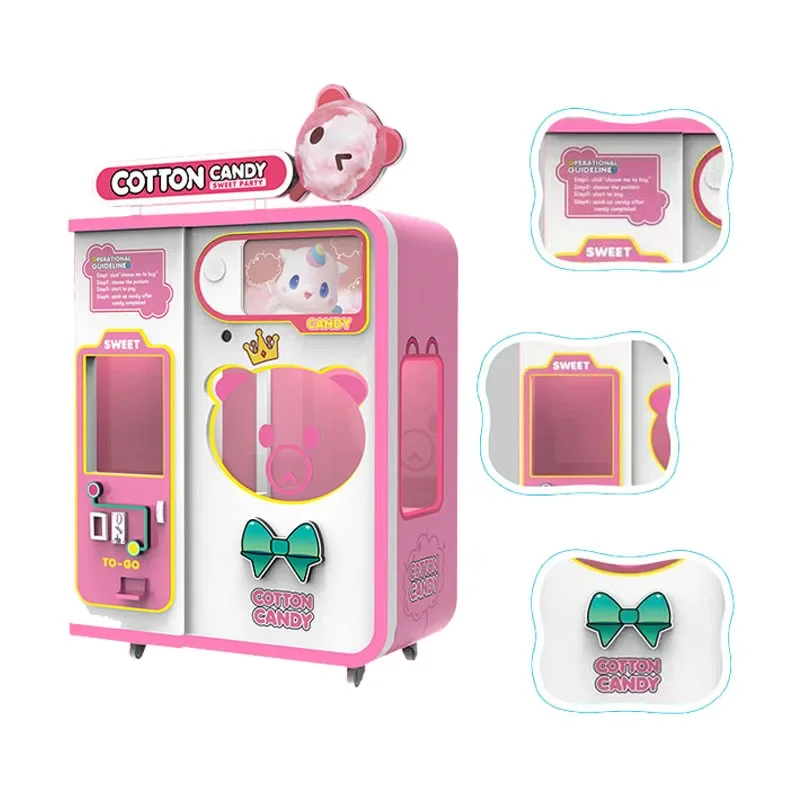 Factory Direct Candy Floss Vending Machine Automatic Cleaning Support Multi-Language Commercial Cotton Candy Machine