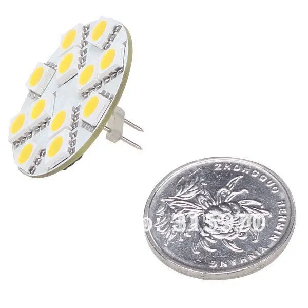 Free Shipment 12Led G4 Light SMD 5050 Wide Volt  AC/DC10-30V Back Pin White Warm White Round Board 20pcs/lot