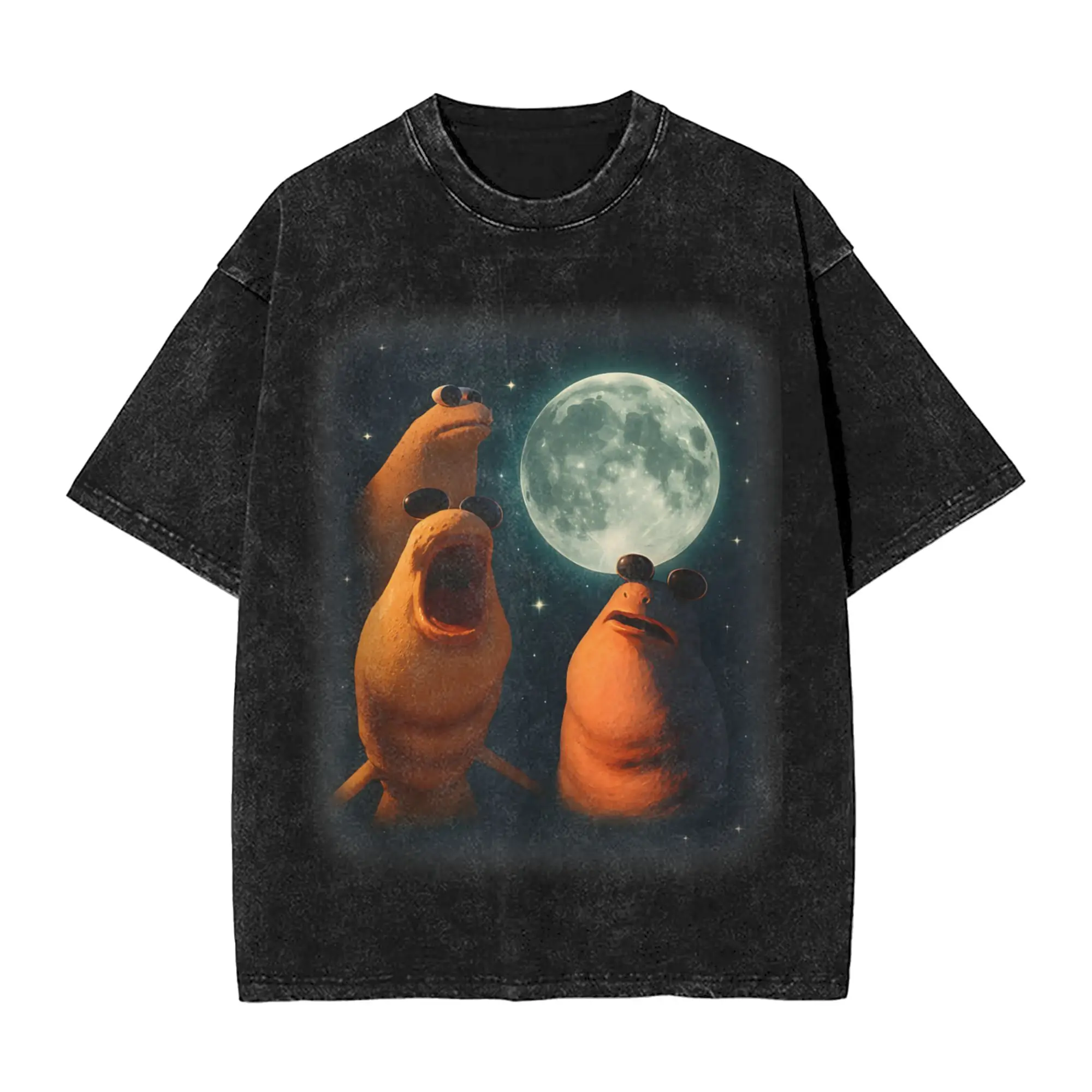 Marcus The Worm Men T Shirt Washed  Unique Tee Shirt Short Sleeve Crewneck T-Shirts Cotton Original Clothes