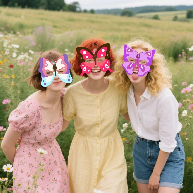 6 шт., детские украшения для дня рождения, маска в стиле бабочки, игрушки, милая маска для вечеринки, игрушка для женщин и девочек, вечерние подарки на день рождения, игрушка