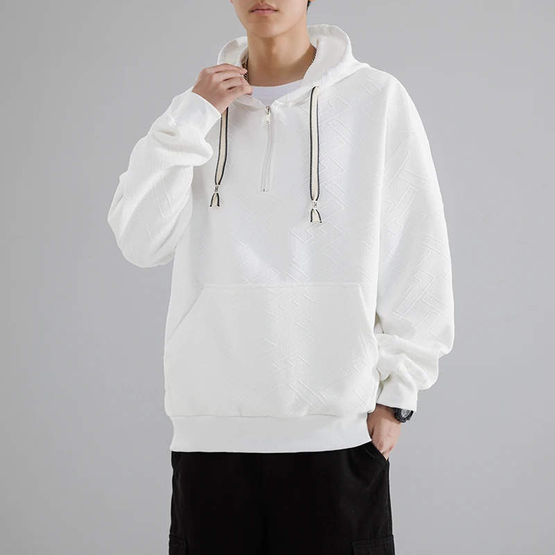 Plus Size Hoodie for Men 5xl 6xl 7xl 8xl Spring and Autumn Half-zipper Youth Long-sleeved Trendy Fat Loose Casual Sports Jacket