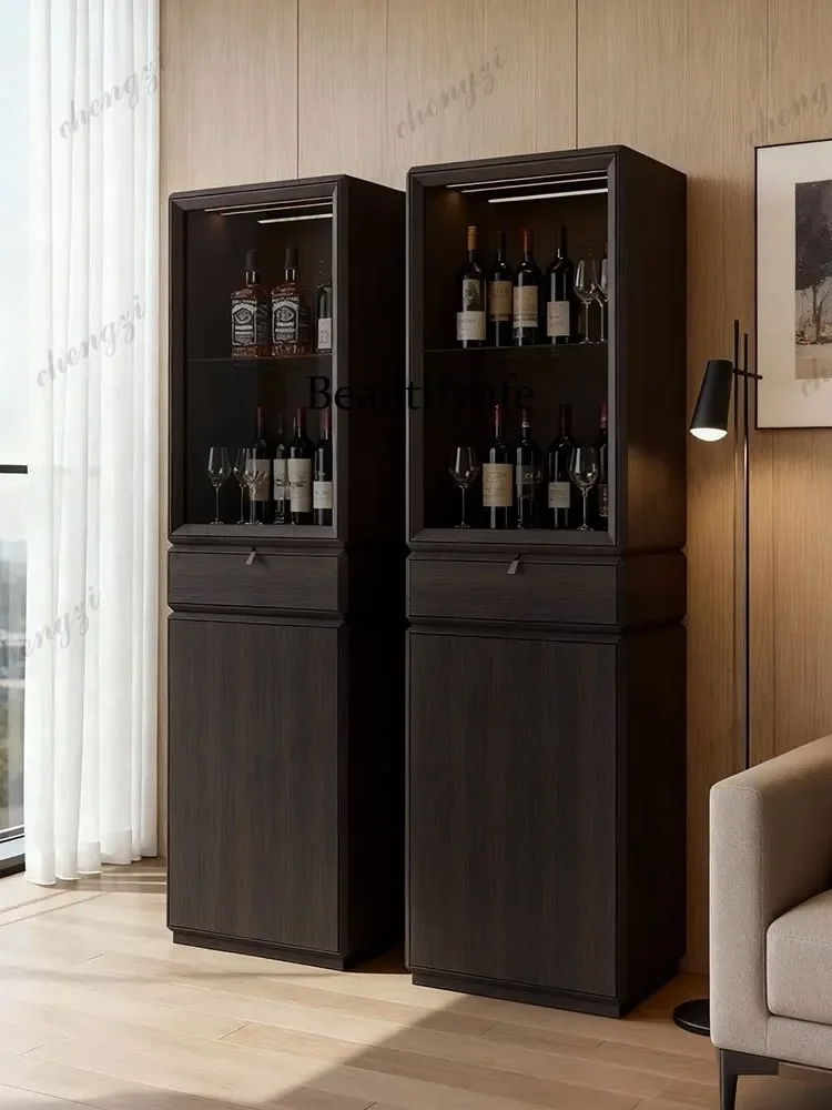 A4567Italian-style decorative wine cabinet, display cabinet, living room storage sideboard, solid wood study room rotating books