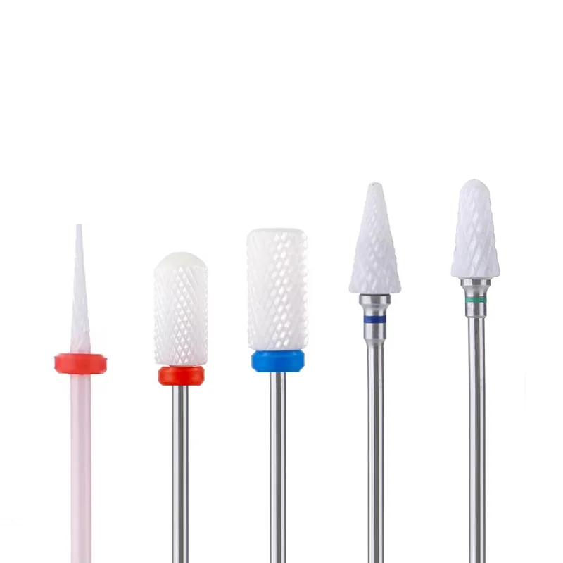 TFSCLOIN 5 sztuk zestaw wierteł do paznokci ceramicznych Manicure elektryczne pilniki do paznokci frez żel usuń akcesoria