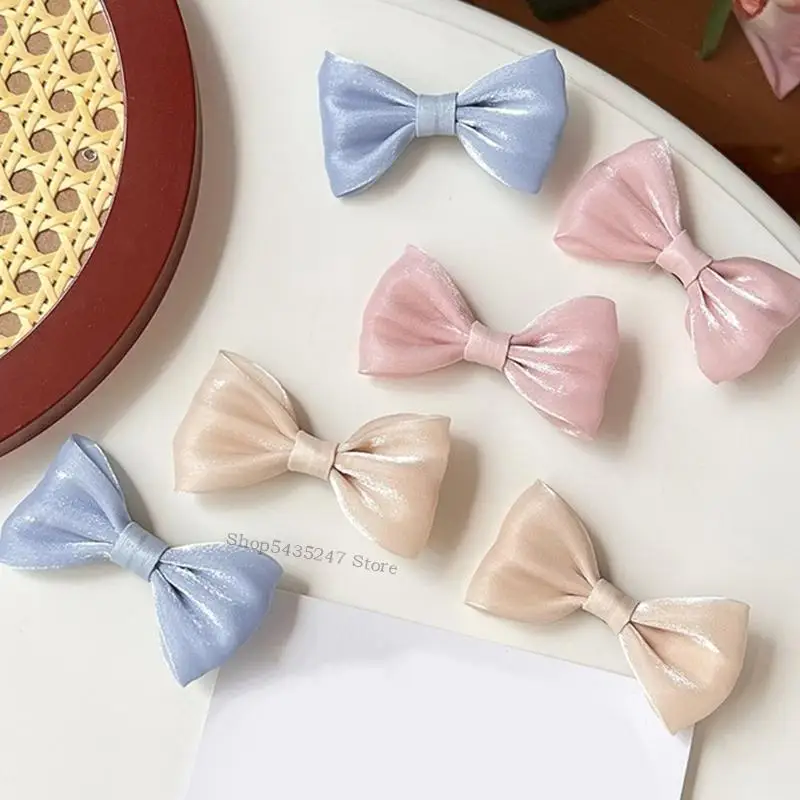 

Клипы для волос с луком для женщин с твердым цветом штифты для волос Barrettes Голографическая голова H7EF