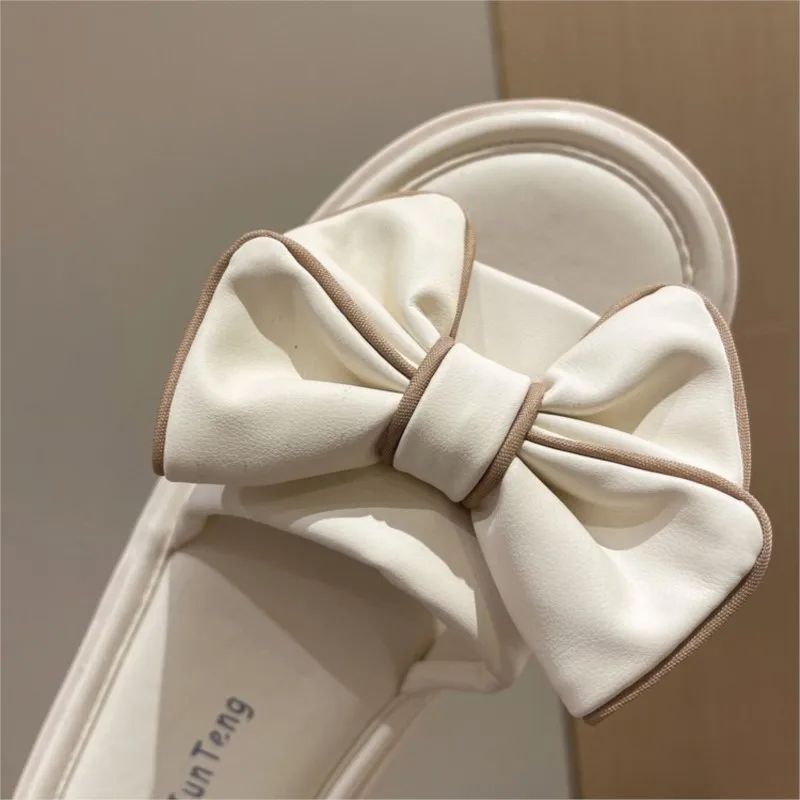 슬리퍼 Bathroom Bowknot EVA Slipper Womens Indoor Soft Bottom Shoes Summer Anti-slip Slippers zapatos mujer 2024 tendencia