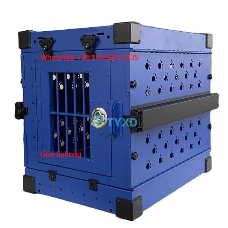 

Easy to Fold Single Aluminum Dog Transport Box for Travel Folding Portable Heavy Collapsible Pet Carriers