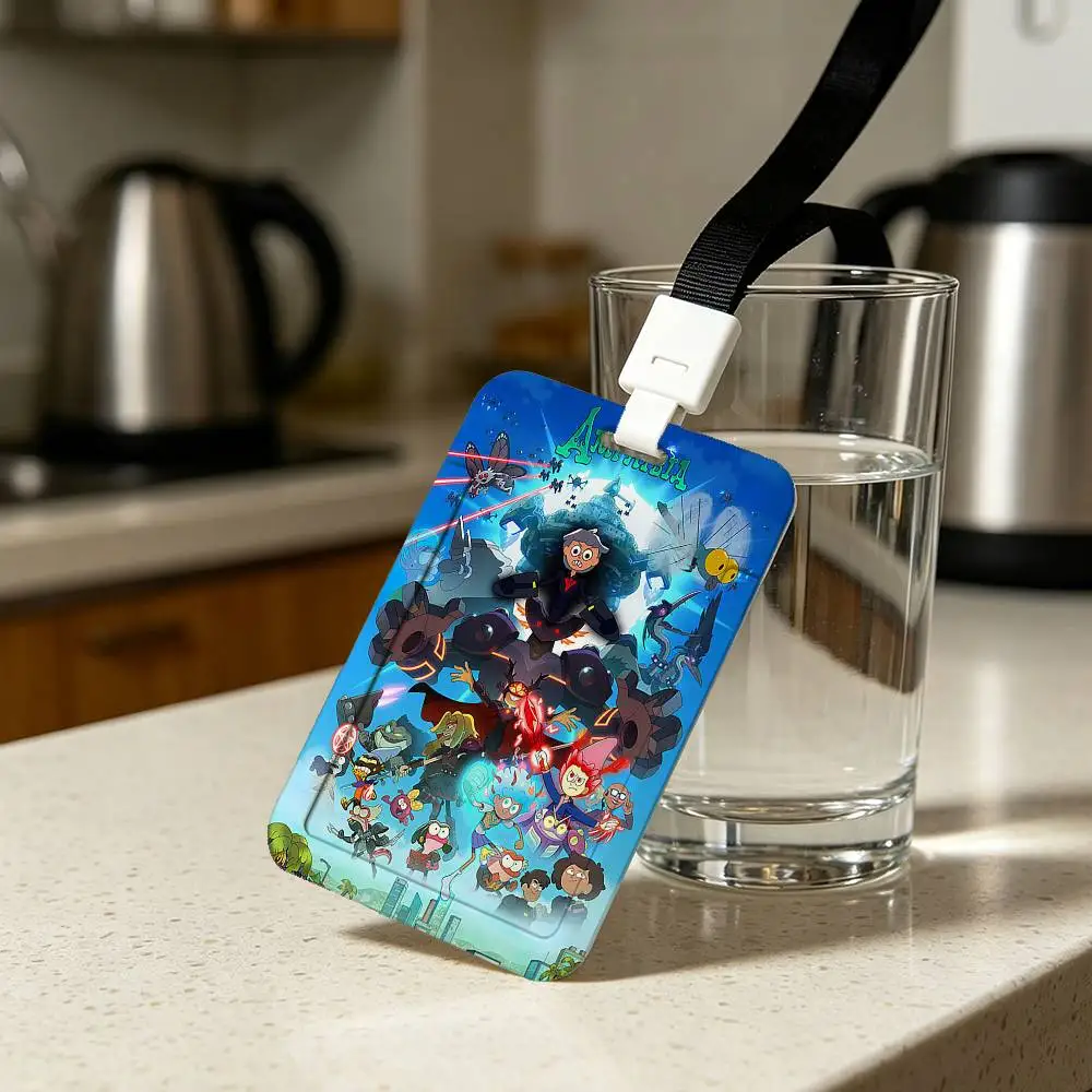 Animated Series A-Amphibia Card Holder Neck Strap Pendant Door Badge Holder Lanyards Keychain Work Credential Case Gift