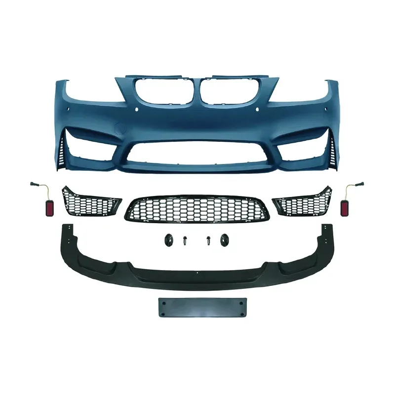 

Modified Front Bumper for 3 Series E90 2005-2012 Modified M4 Style with Grille Side Skirt Car Body Kit