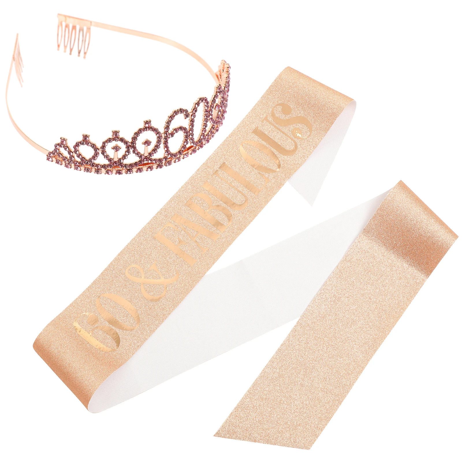 

Birthday Crown Decoration Gold Dust Stretch 60th Women Party Accessories Reusable Decorations Jewelry Ceremonial Belt